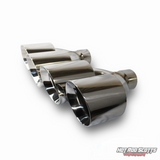 4.5 inch. Polished slash cut dual quads exhaust tips (LR pairs)