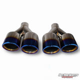3.5 Burnt rolled edge dual quads exhaust tips (LR pair)