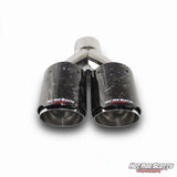 4 inch. Forged carbon slash cut dual exhaust tip (straight)