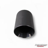 4 inch. Glossy black slash cut exhaust tip
