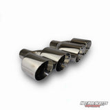4 inch. Polished slash cut dual quads exhaust tips (LR pairs)