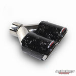 3.5 inch. Forged carbon slash cut dual exhaust tip (straight)